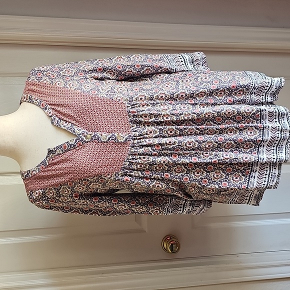 easel Tops - Easel Bohemian Mixed Print Top